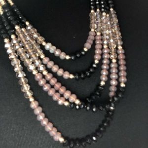 Gold & black beaded necklace